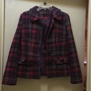 Purple Plaid Peacoat